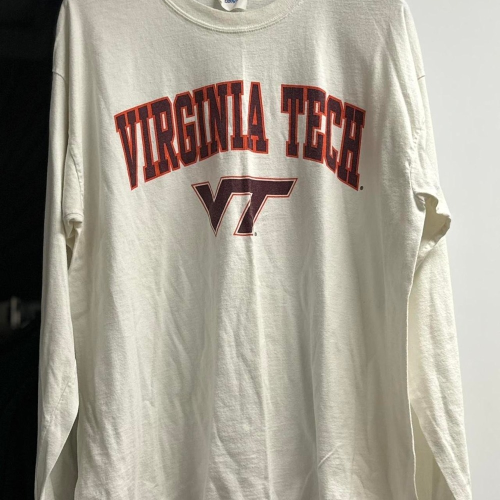 White and red Virginia Tech long sleeve t-shirt